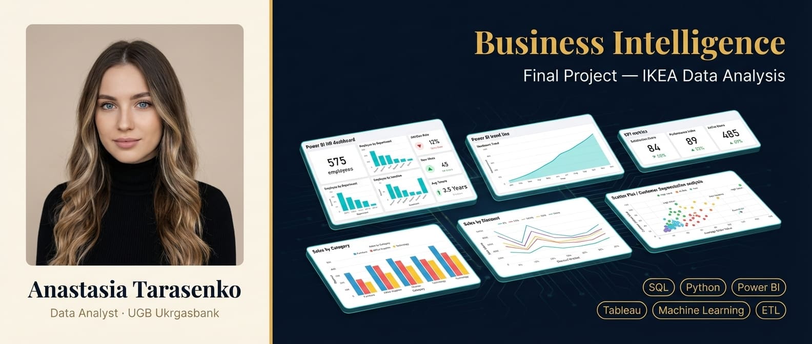 Фінальний проєкт Анастасії Тарасенко: SQL, Python, Power BI та Tableau